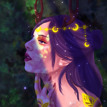 Artemis being touched by the sun (final project). Digital Painting project by Isadora Silveira - 03.06.2021