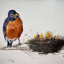 My project in Artistic Watercolor Techniques for Illustrating Birds course. Watercolor Painting project by anahedbergwaterarte - 03.04.2021