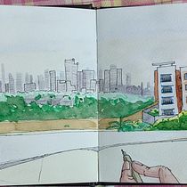 My project in Urban Sketching: Express Your World in a New Perspective course. Un projet de Illustration architecturale, Illustration traditionnelle, Carnet de croquis, Esquisse  , et Aquarelle de Piyali Das - 06.03.2021