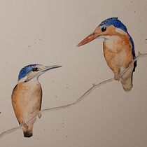 Mon projet du cours : Aquarelle artistique pour l'illustration d'oiseaux. Watercolor Painting project by Maud Panis - 03.19.2021