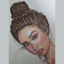 Meu projeto do curso: Retrato em aquarela a partir de uma fotografia.  project by Julia Campos da Silva - 03.07.2021