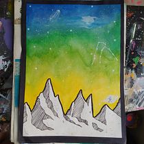 Mi proyecto del Curso Tecnica de Acuarelas modernas "Aurora Boreal" . Un progetto di Pittura ad acquerello di Maria Gabriela Castillo - 09.03.2021