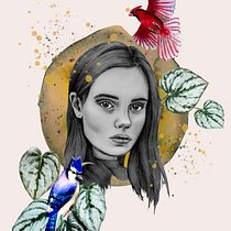 My project in Portrait Illustration with Analog and Digital Techniques course.  project by Jackie Diaz - 03.08.2021