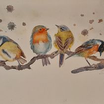 My project in Artistic Watercolor Techniques for Illustrating Birds course. Watercolor Painting project by Ivany Argueta - 03.07.2021