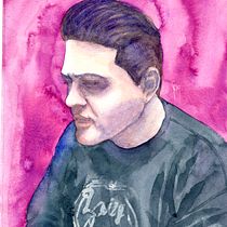 Retrato artístico en acuarela "Pink and blue". Un proyecto de Dibujo artístico, Dibujo de Retrato, Ilustración tradicional y Pintura a la acuarela de Scarleth Gómez Oviedo - 09.03.2021