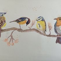 My project in Artistic Watercolor Techniques for Illustrating Birds course. Watercolor Painting project by dh_shaw13 - 03.10.2021