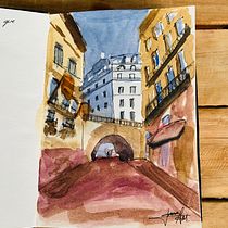 Mi Proyecto del curso: Representación arquitectónica en acuarela. Un projet de Aquarelle de Abby Acosta - 10.03.2021