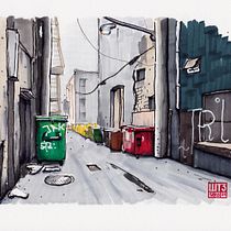 Mein Kursprojekt: Architektonische Zeichnung für städtische Illustrationen. Street Art, and Drawing project by Hanspeter Stünzi - 03.13.2021