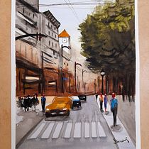 Paisajes urbanos en acuarela. Een project van Aquarelschilderen van Silvana Monsalves Araneda - 21.03.2021