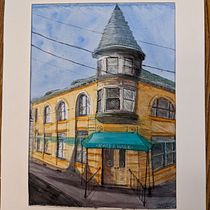 My project in Architectural Sketching with Watercolor and Ink course. L, and scape Architecture project by Curtis O'Neill - 03.12.2021