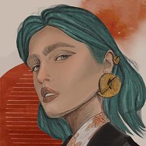 My project in Illustrated Portraits with Procreate course. Ilustração tradicional projeto de godrerishita - 13.03.2021