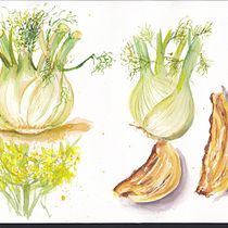Fennel study. Naturalistic Illustration, Sketching, and Watercolor Painting project by Clin Doeil Scrap - 03.13.2021