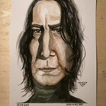 Il mio progetto del corso: Caricatura ad acquerello di Severus Piton. Un progetto di Pittura ad acquerello di Greta Milano - 13.03.2021