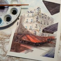 Mi Proyecto del curso: Dibujo arquitectónico con acuarela y tinta. Artistic Drawing project by Claire de R - 03.14.2021