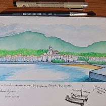 My project in Watercolor Travel Journal course. Watercolor Painting project by elenueyre - 03.14.2021