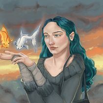 Mi Proyecto del curso: Retratos digitales de fantasía. Aun pendiente de afinar y retocar. Las manos y el pelo han sido todo un reto y hay muchas cosas que pueden mejorar, pero he aprendido mucho durante este curso, ha sido muy productivo!. Digital Drawing project by dedaleras - 03.14.2021