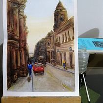 Mi Proyecto del curso: Paisajes urbanos en acuarela. Een project van  Urban art,  Beeldende kunst, Aquarelschilderen,  Acr, lschilderij y  Olieverfschilderij van William Cisneros Guerra - 15.03.2021