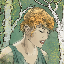 My project in Illustrated Portraits with Procreate course. Desenho digital projeto de mistraldelune - 15.03.2021