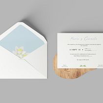 Diseño de invitación y papelería de boda. Colección Azahar.. Un progetto di Design di Isabel Serrano Camino - 15.03.2021