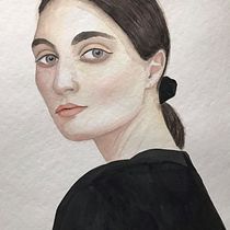Mein Kursprojekt: Aquarellporträt mit fotografischem Vorbild. Watercolor Painting project by Lena Do - 03.27.2021