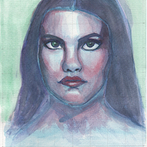 Meu projeto do curso: Retrato artístico em aquarela. Watercolor Painting project by luiza_chipans - 03.16.2021