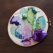 My project in Embroidery and Watercolor Basic Techniques course. Embroider project by Julie Bronsard - 03.17.2021