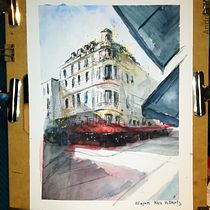 Mon projet du cours : Dessin architectural à l’aquarelle et à l’encre. Watercolor Painting project by andrea_nail - 03.17.2021
