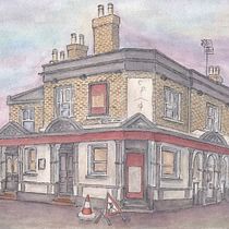 My project in Architectural Sketching with Watercolor and Ink course. Architecture, and Traditional illustration project by Radka Kalpakova - 03.18.2021