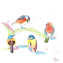 My project in Artistic Watercolor Techniques for Illustrating Birds course. Watercolor Painting project by Vilma Belen-Pettorino - 04.25.2021
