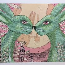 Kursprojekt: Der Hase im Mond. Un projet de Peinture gouache de Andrea Gunkler - 19.03.2021