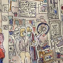 Comercios de Sabadell. Un projet de Illustration traditionnelle, Esquisse , Dessin, Aquarelle, Illustration architecturale , et Carnet de croquis de Agustí Bartolome - 20.03.2021