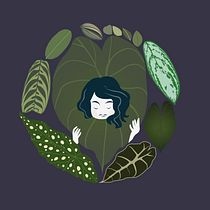 Self-portrait with the leafs of my beloved houseplants :). Un progetto di Illustrazione tradizionale di dominic.duhs - 21.03.2021
