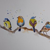 My project in Artistic Watercolor Techniques for Illustrating Birds course. Painting, and Watercolor Painting project by cindyververs - 03.21.2021