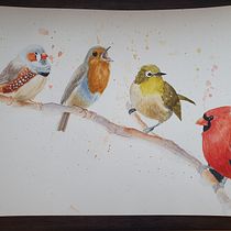 Mon projet du cours : Aquarelle artistique pour l'illustration d'oiseaux. Watercolor Painting project by Yosra Mazigh - 03.21.2021