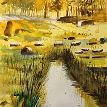 My landscape by Amy Barrett. Projekt z dziedziny Malowanie akwarelą użytkownika amygennarobarrett - 21.03.2021