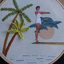 Bordado en fotografías sobre tela. Embroider project by Carlota Hale - 03.22.2021