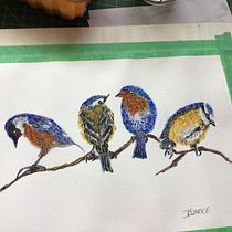 My project in Artistic Watercolor Techniques for Illustrating Birds course. Watercolor Painting project by Irma Clarke - 03.22.2021