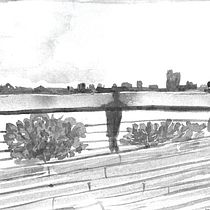Mirante do Banhado em São José sem edição digital. Ink Illustration project by Magali Dias - 03.23.2021
