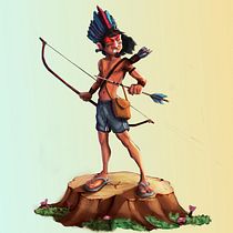 Índio guarani do pico do jaraguá. Digital Painting, Traditional illustration, Character Design, and Digital Illustration project by Eduardo Estevão - 03.17.2021