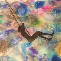 Proyecto de Maritriny: Columpio y universo, acuarela. Un progetto di Pittura ad acquerello e Illustrazione infantile di maritrinys - 24.03.2021