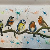 My project in Artistic Watercolor Techniques for Illustrating Birds course. Projekt z dziedziny Malowanie akwarelą użytkownika elizabeth_50 - 05.04.2021