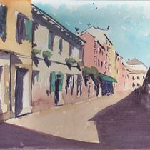 Mi Proyecto del curso: Representación arquitectónica en acuarela. Un projet de Art urbain , et Aquarelle de Valeria - 25.03.2021