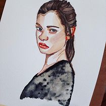 Mi Proyecto del curso: Retrato en acuarela a partir de una fotografía . Portrait Drawing, Traditional illustration, and Watercolor Painting project by Moon Téllez Silva - 03.24.2021