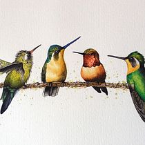 Mi Proyecto del curso: Acuarela artística para ilustración de aves. Naturalistic Illustration, and Watercolor Painting project by music-art7 - 03.27.2021