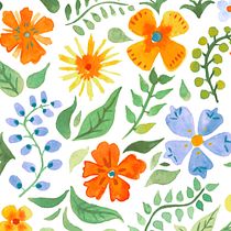 Mein Kursprojekt: Blumenmuster mit strahlenden Aquarellfarben. Un proyecto de Ilustración tradicional de Tanni Lein - 26.03.2021