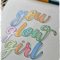 Mi Proyecto del curso: Lettering con acuarelas metálicas. Pintura em aquarela, Lettering, H, e Lettering projeto de Carmen Flores - 25.03.2021