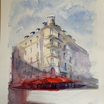 My project in Architectural Sketching with Watercolor and Ink course. Pintura, e Arquitetura projeto de Melissa Page - 26.03.2021