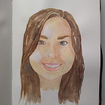My project in Watercolor Portrait Sketchbook course. Portrait Drawing, Sketchbook, and Watercolor Painting project by Judith Langerak - 03.28.2021