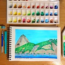 Meu projeto do curso: Caderno de viagem em aquarela. Watercolor Painting project by Gloria Brito - 04.06.2021