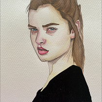 My project in Watercolor Portrait from a Photo course. Watercolor Painting project by Paulina Pérez - 03.28.2021
